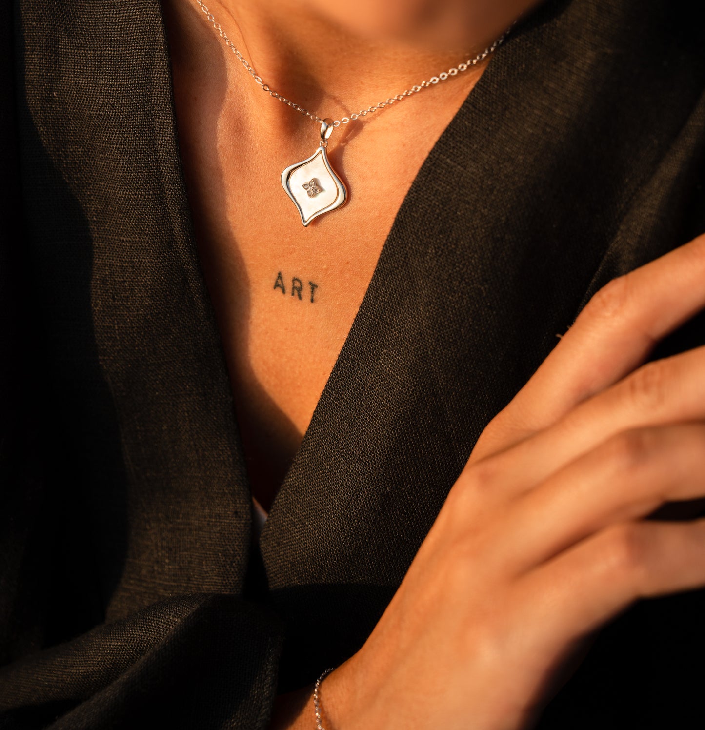 Elysian Bloom Elegant Silver Necklace