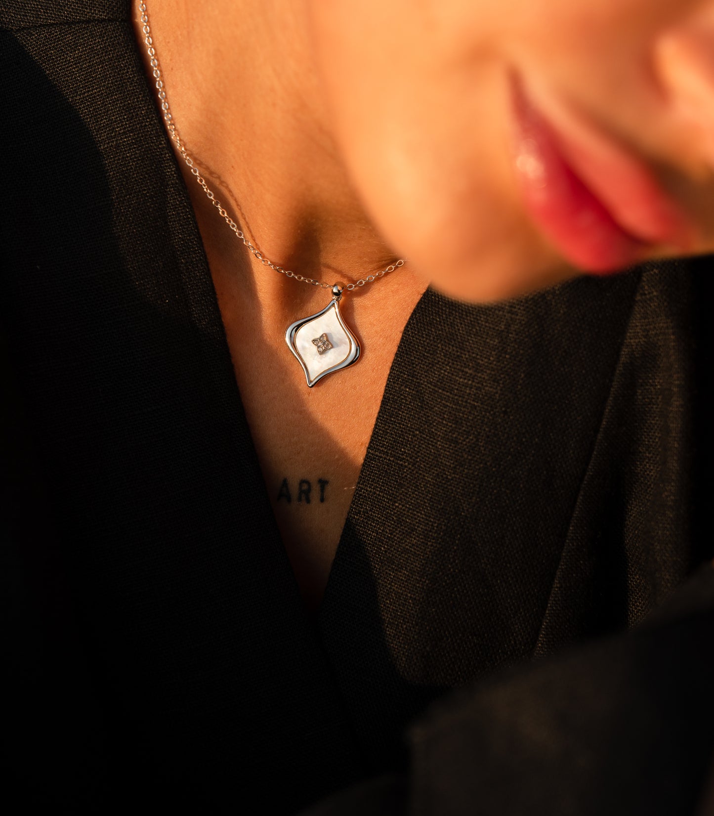 Elysian Bloom Elegant Silver Necklace