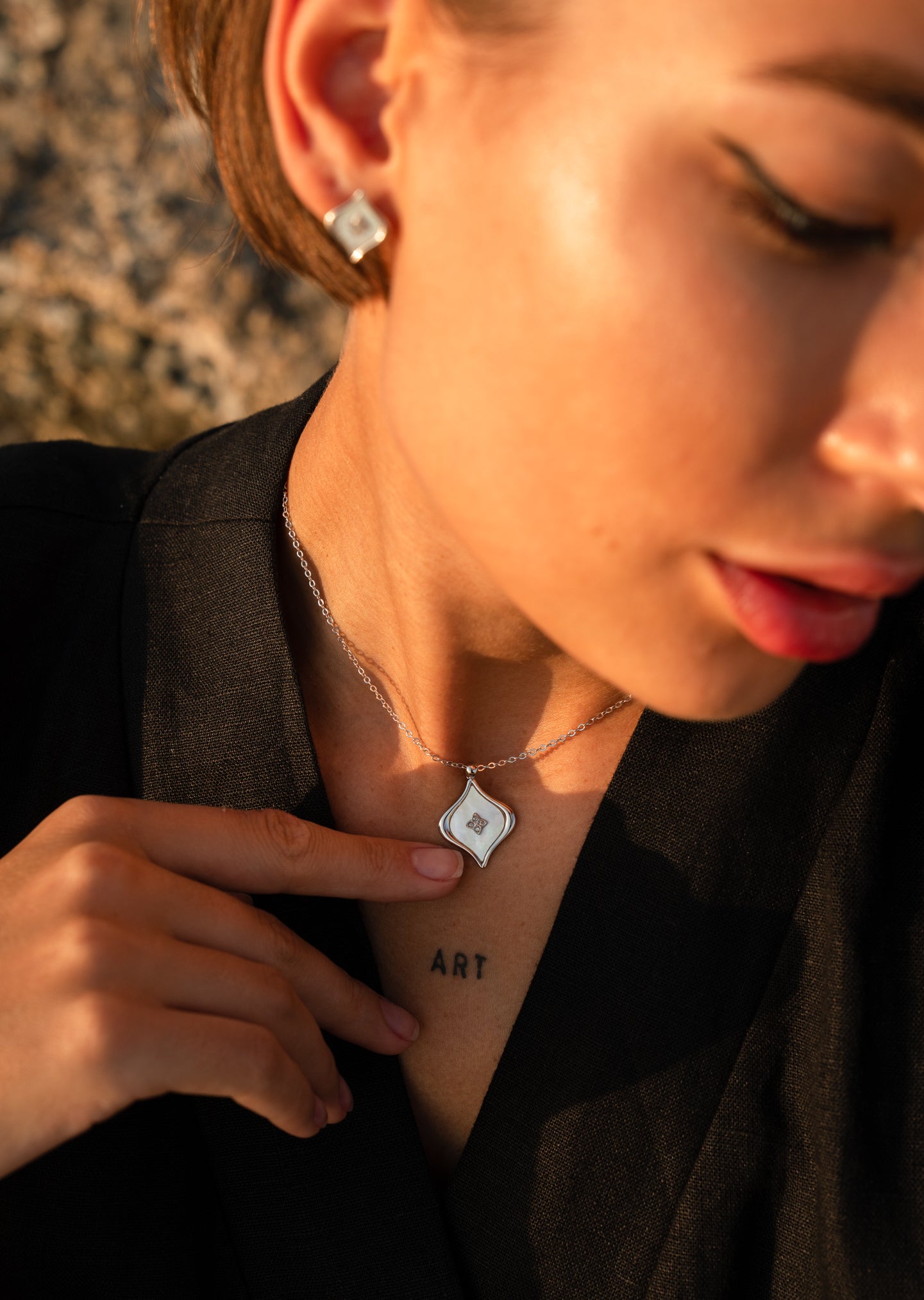 Elysian Bloom Elegant Silver Necklace